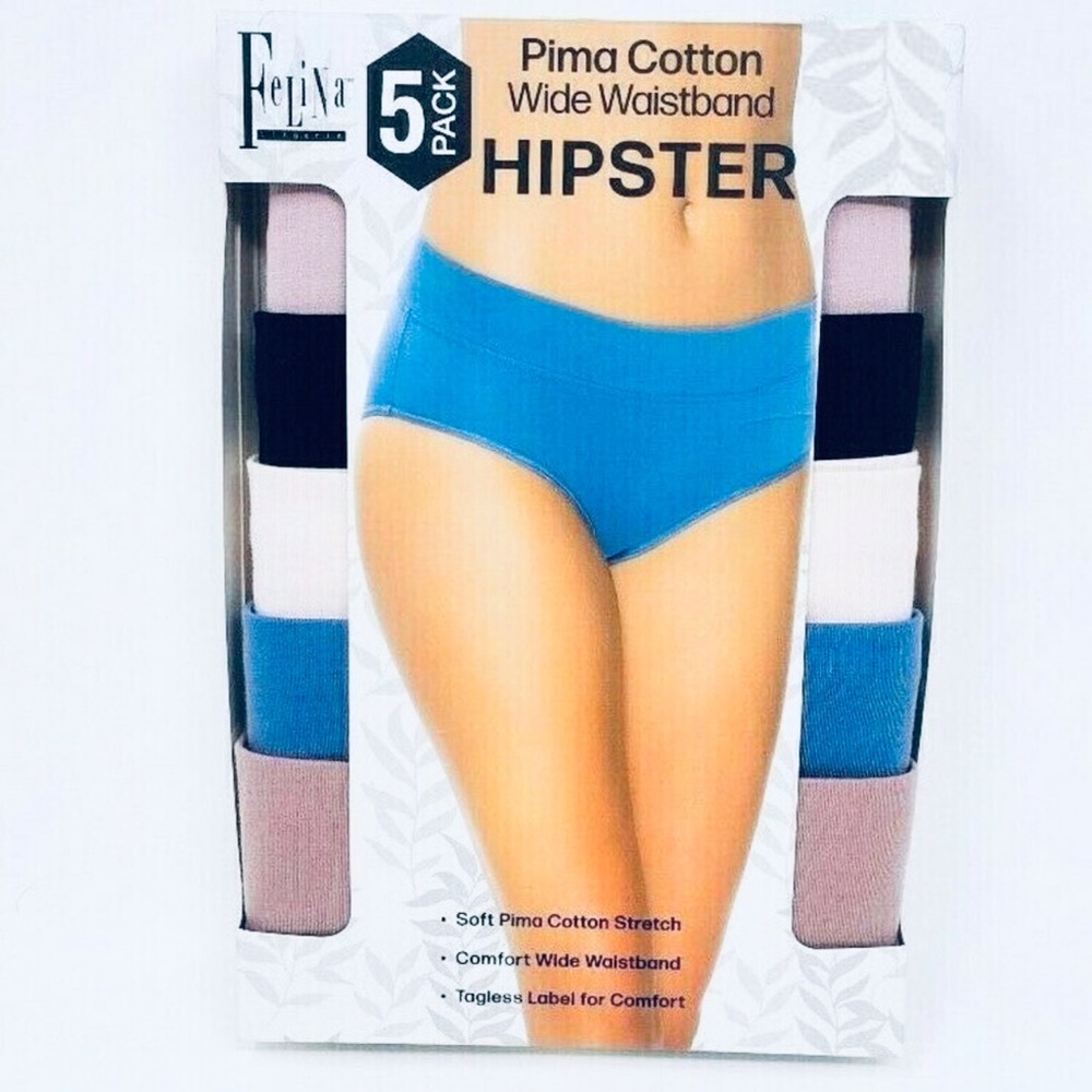 ✨FREE 💐 5-Pack Ladies Pima Cotton Wide Waistband
